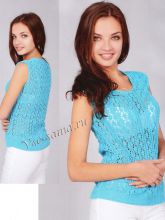 Голубая ажурная майка, фото