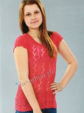 Красная ажурная майка, фото