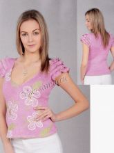 Майка с вышитыми цветами, фото