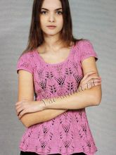 Розовая ажурная майка, фото