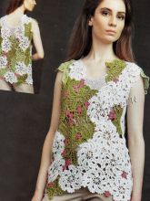 Зеленая майка из мотивов, фото