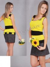 Желтая майка с мотивами, фото