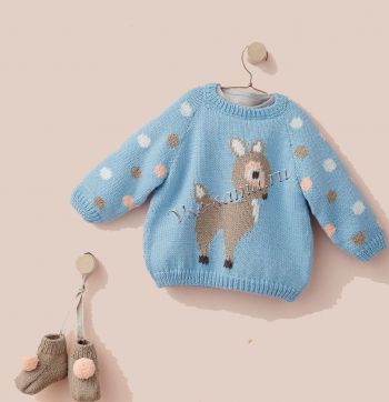 Пуловер с олененком и пинетки, фото