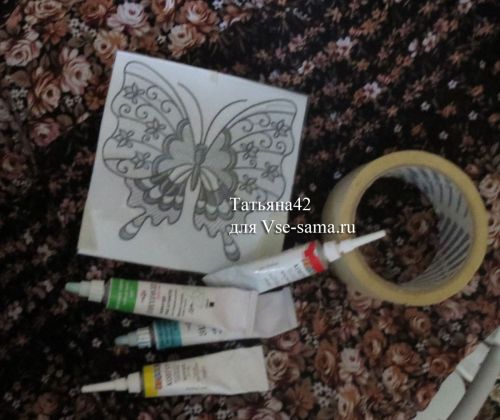 Бабочка в технике точечная роспись от Татьяна42-2