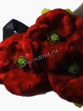 Кожаный пояс с маками