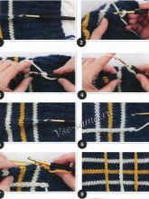 Мастер-класс - Вертикальные линии, связанные крючком