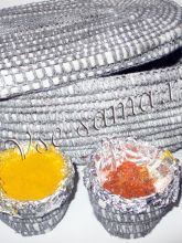 Набор для специй из газет и ниток