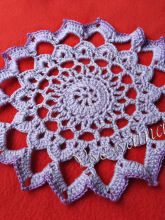 Салфетка крючком "Фиолетовые огни", фото