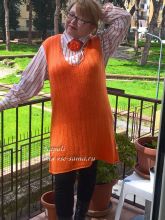 Сарафан спицами Оранжевое настроение, фото