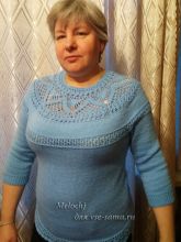 Свитер-реглан с круглой кокеткой крючком, фото