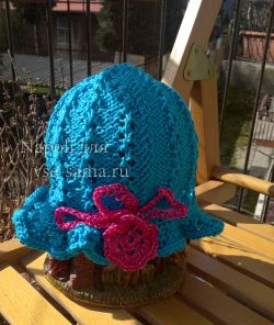МК - шляпка спицами "Рождение медузки", фото