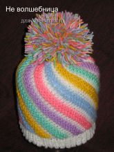МК Безразмерной шапочки Сладкие полоски