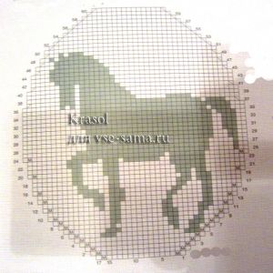Схема для вязания круга с лошадкой
