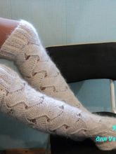 Ажурные пуховые гольфы Плетеное чудо, 1