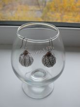 Серьги из медной проволоки Паутинка