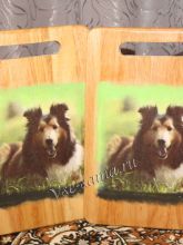 Горячий способ декупажа на разделочной доске, фото