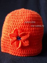 Шапка с цветком, фото