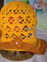 Шапочка-панамка крючком, фото