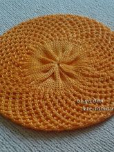 Оранжевый берет в сеточку, фото