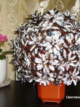 Топиарий из шишек, фото Топиарий из шишек, фото