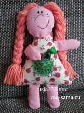 Тряпичная кукла с косами