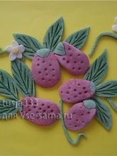 Украшения и картина Клубнички из соленого теста от tusja333
