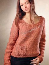 Пуловер из толстой пряжи