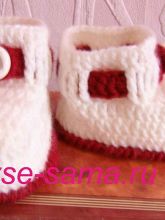 Белые пинетки крючком