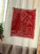 Панно крючком - Деревенька, фотоПанно крючком - Деревенька