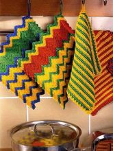 Пестрая и яркая прихватка - Зигзаг удачи