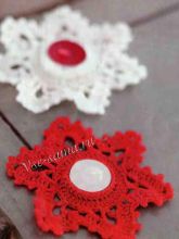 Подсвечник крючком - Звезда, фото