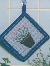 Прихватка - Горшочек с травкой