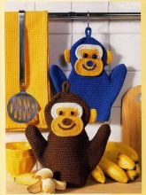 Прихватки — Рукавички-обезьянки