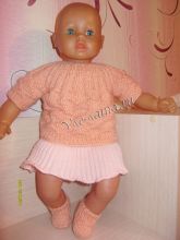 Розовый пуловер и носочки на пупса 55 см, фото