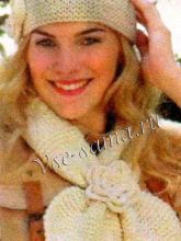 Шапка и шарф платочной вязкой