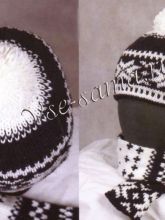 Шапочка и шарфик с орнаментом "Снежинки"