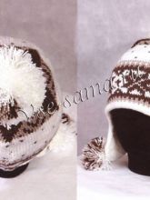 Шапочка с жаккардовым узором и ушками