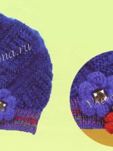 Синяя шапочка с цветочками