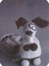 Собачка Белый Бим Черные уши - Мягкая вязаная игрушка