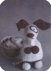 Собачка Белый Бим Черные уши - Мягкая вязаная игрушка
