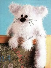 Вязаная игрушка - Пушистый кот-шарик