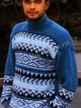 Голубой свитер для мужчины, фото