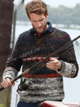 Мужской пуловер из меланжевой пряжи, фото