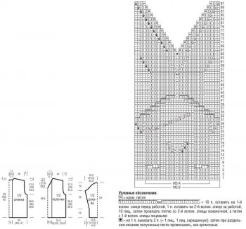 Схема и выкройка для вязания пуловера
