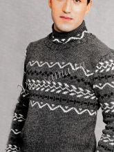 Мужской пуловер с традиционным жаккардом, фото