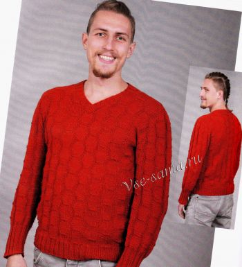Мужской пуловер терракотового цвета, фото