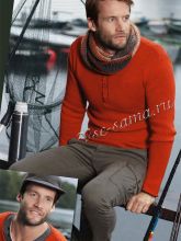 Вязаный пуловер с короткой застежкой, фото