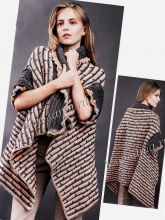 Двухцветная накидка крючком, фото