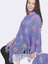 Пончо с розовыми цветами, фото