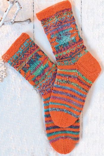 Детские носки с норвежским узором, фото